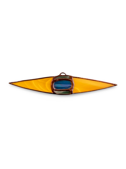 Stained Glass Kayak - Large - Orange and Dark Blue