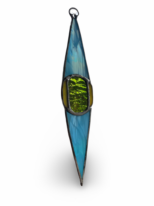 Stained Glass Kayak - Large - Light Blue and Green