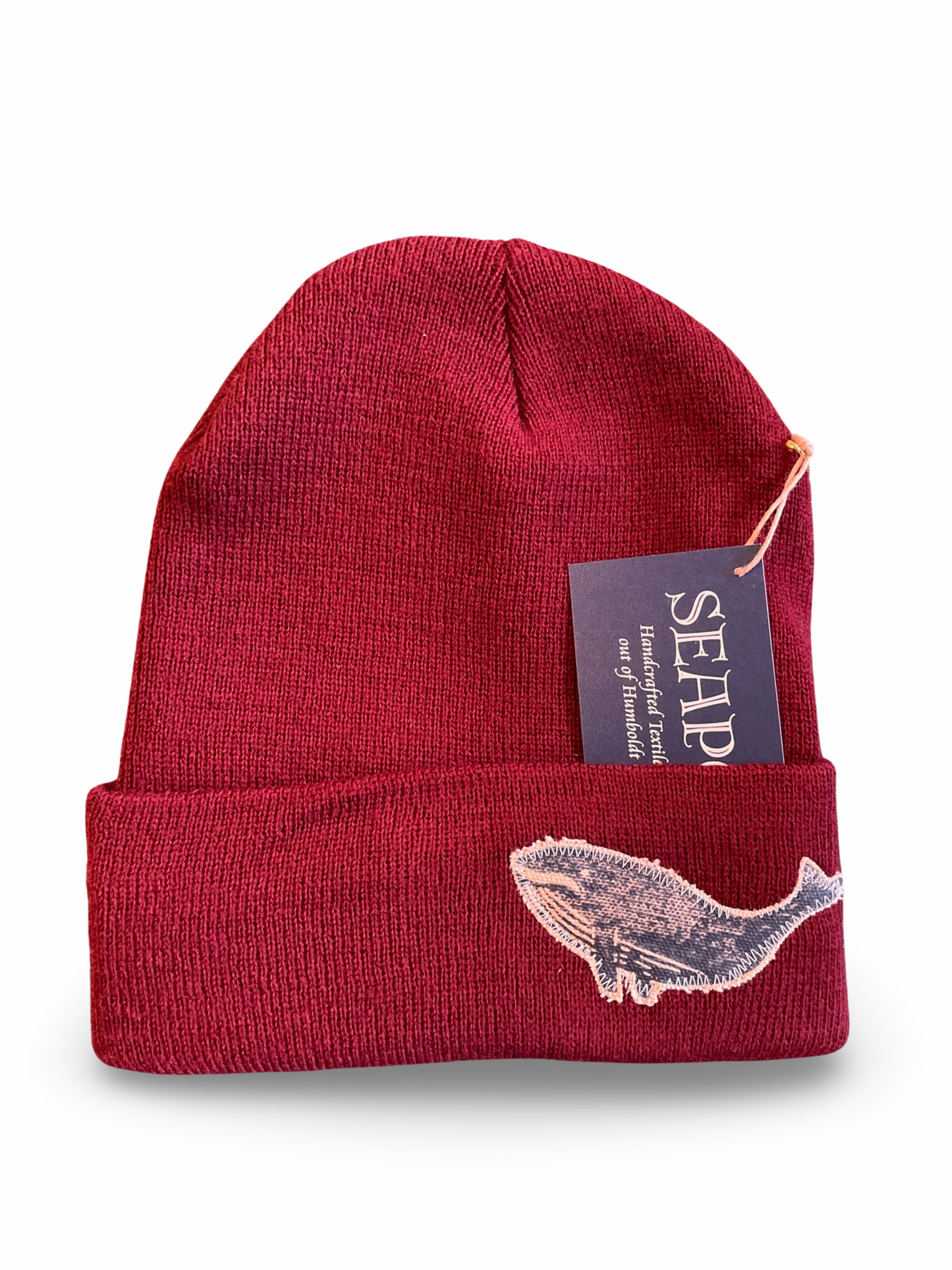 Seapod Whale Beanie - Burgandy