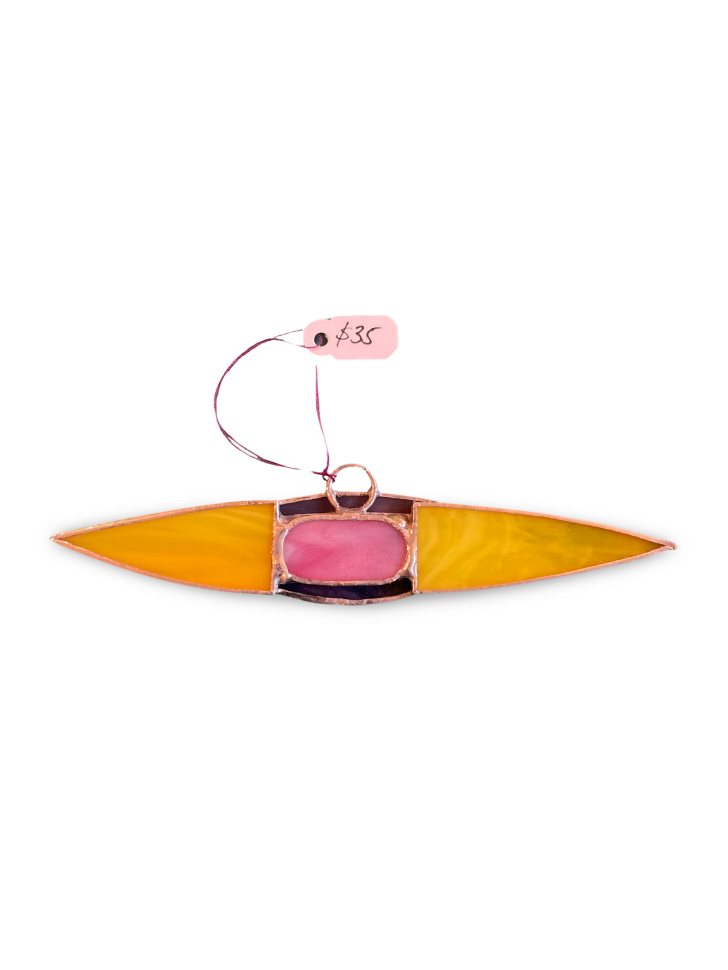 Stained Glass Kayak - Small - Yellow and Rose