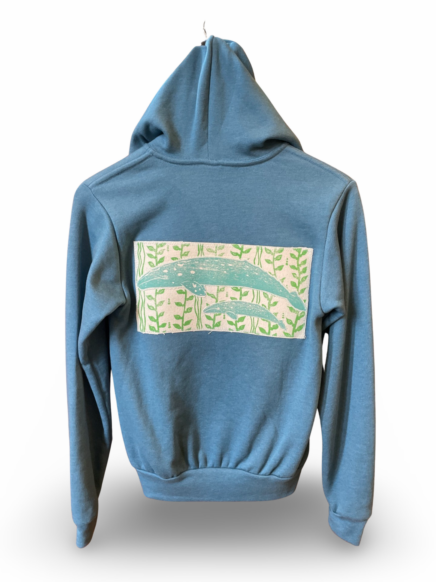 Seapod - Grey Whale Cow & Calf Hoodie - Teal