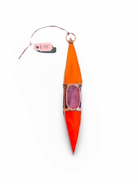 Stained Glass Kayak - Small - Orange and Rose