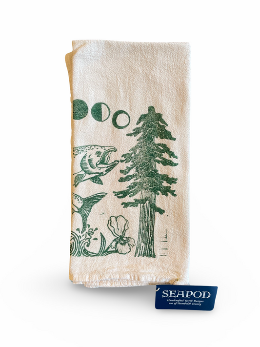 Seapod Tea Towel - Salmon Moon Phase